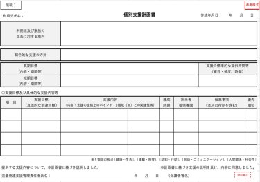 個別支援計画書