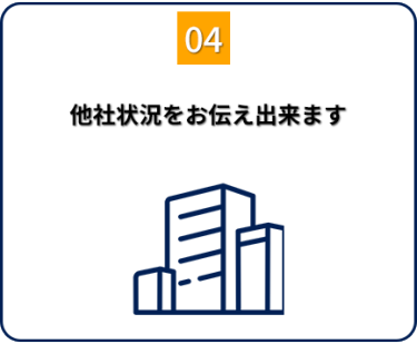 他社状況をお伝え出来ます