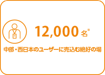 来場者：12,000名　中部・西日本ユーザーに売込む絶好の場